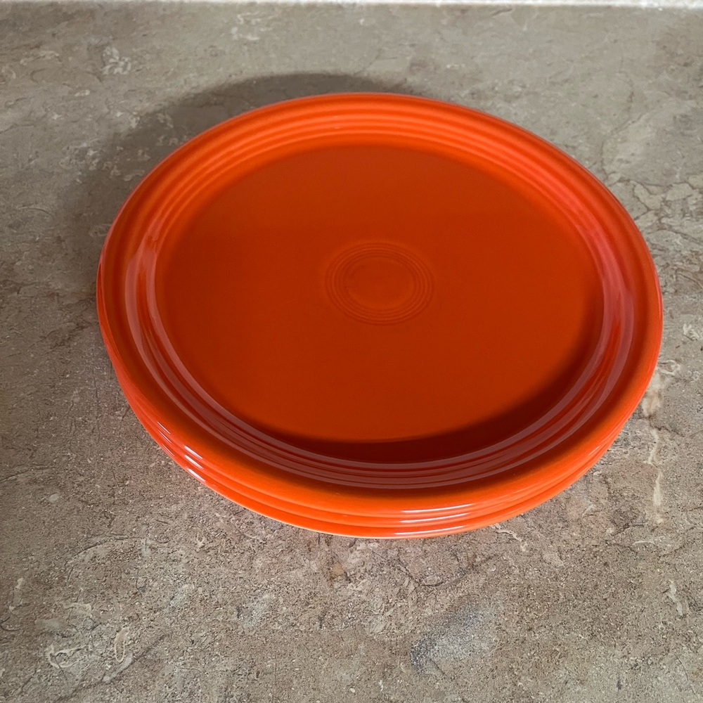 Fiestaware Set of Three Orange Dinner Plates - Picture 2 of 5